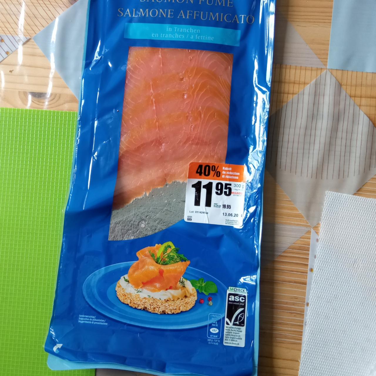 Fotografie - Rauchlachs in Tranchen Migros