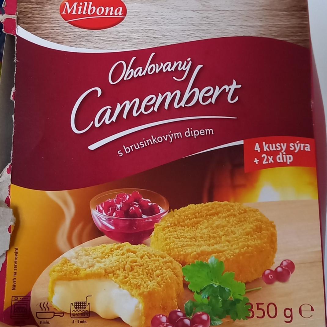 - s kJ Camembert hodnoty a Obalovaný dipem kalorie, nutriční Milbona brusinkovým