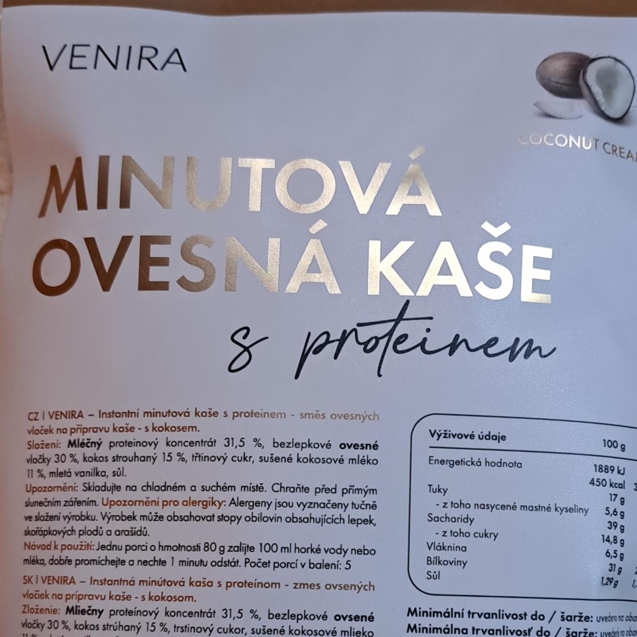 Fotografie - Minutová ovesná kaše s proteinem coconut cream Venira