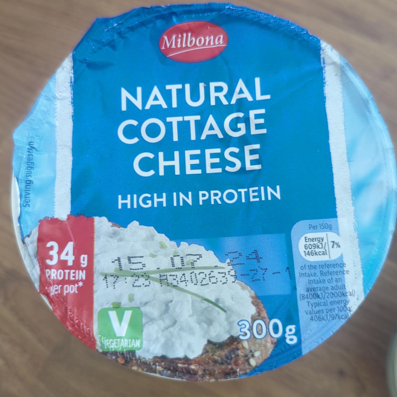 Fotografie - Natural cottage cheese 34g protein Milbona