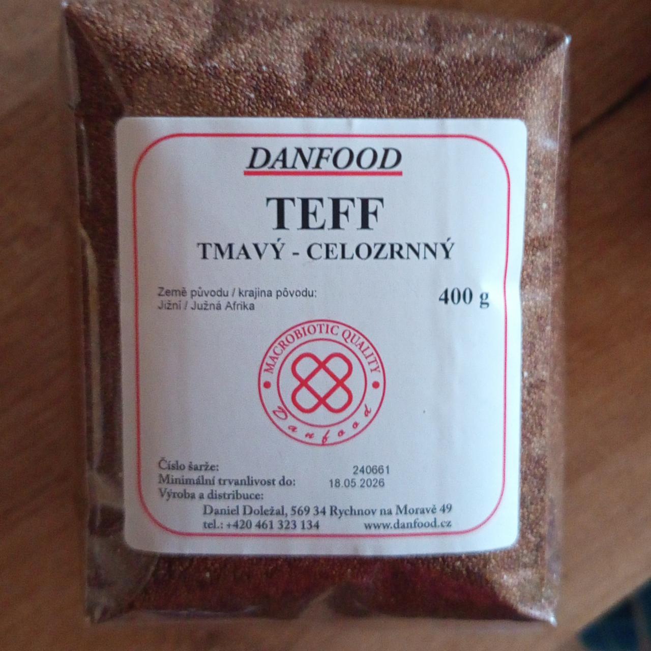 Fotografie - Teff tmavý - celozrnný Danfood