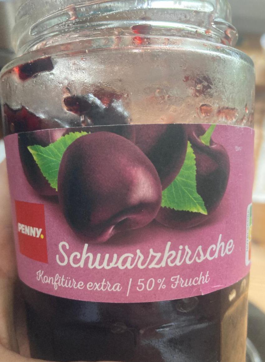 Fotografie - Schwarzkirsche konfitüre extra 50% frucht Penny