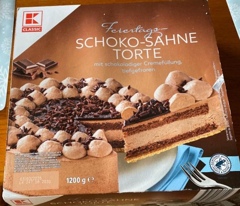 Fotografie - Schoko-sahne torte mit schokoladiger cremefüllung tiefgefroren K-Classic