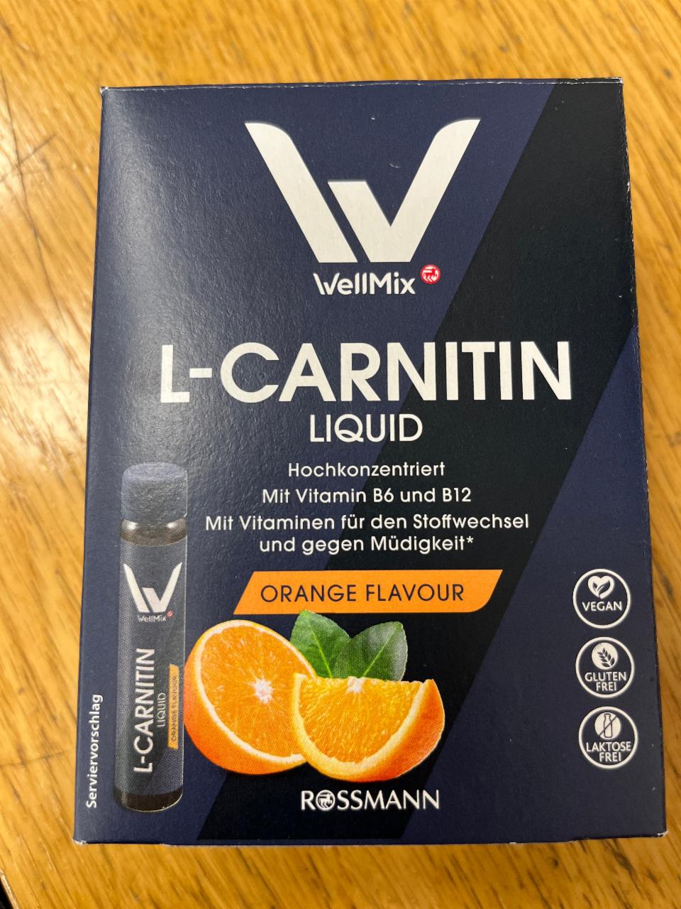 Fotografie - L-Carnitin liquid orange flavour WellMix