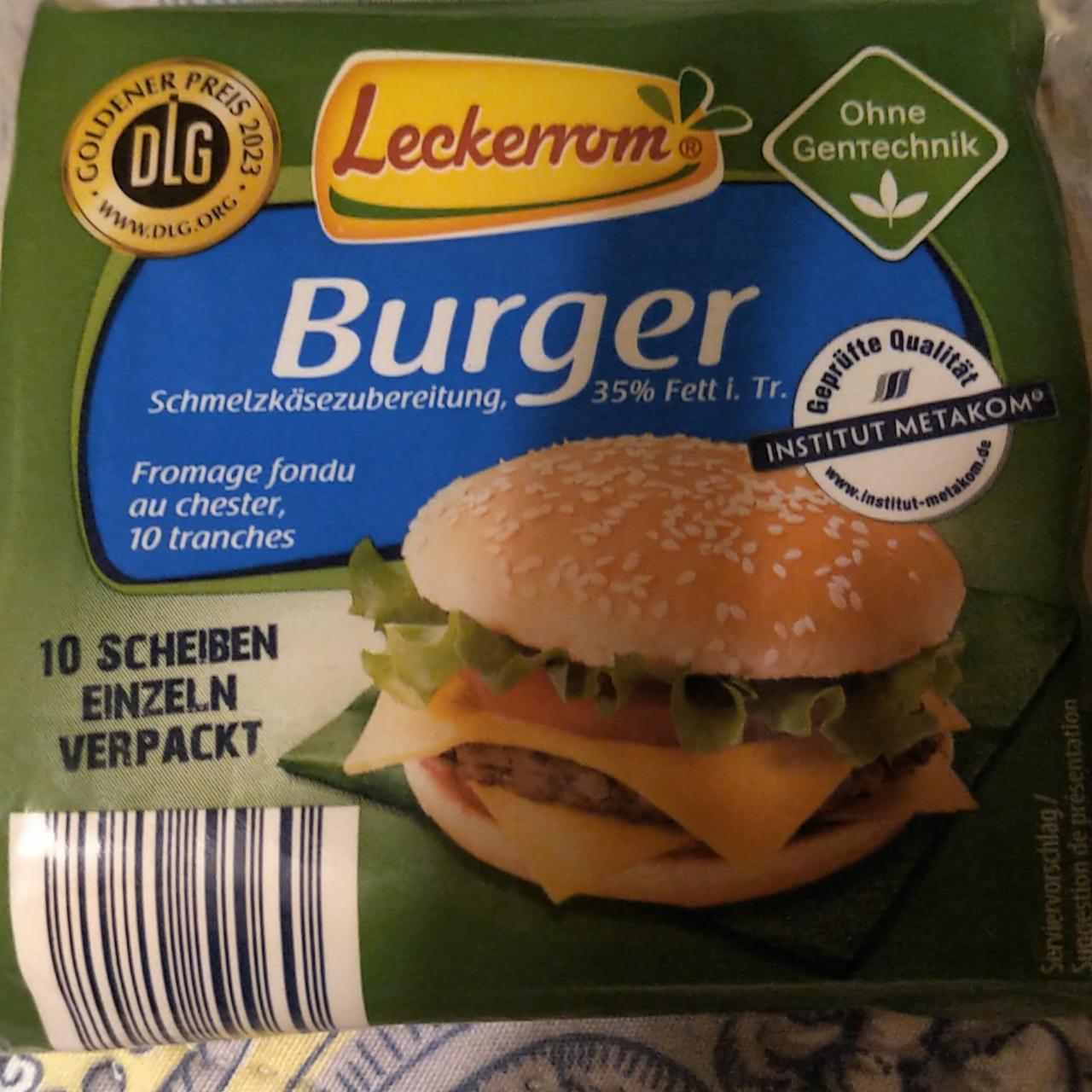 Fotografie - Burger schmelzkäsezubereitung 35% fett Leckerrom