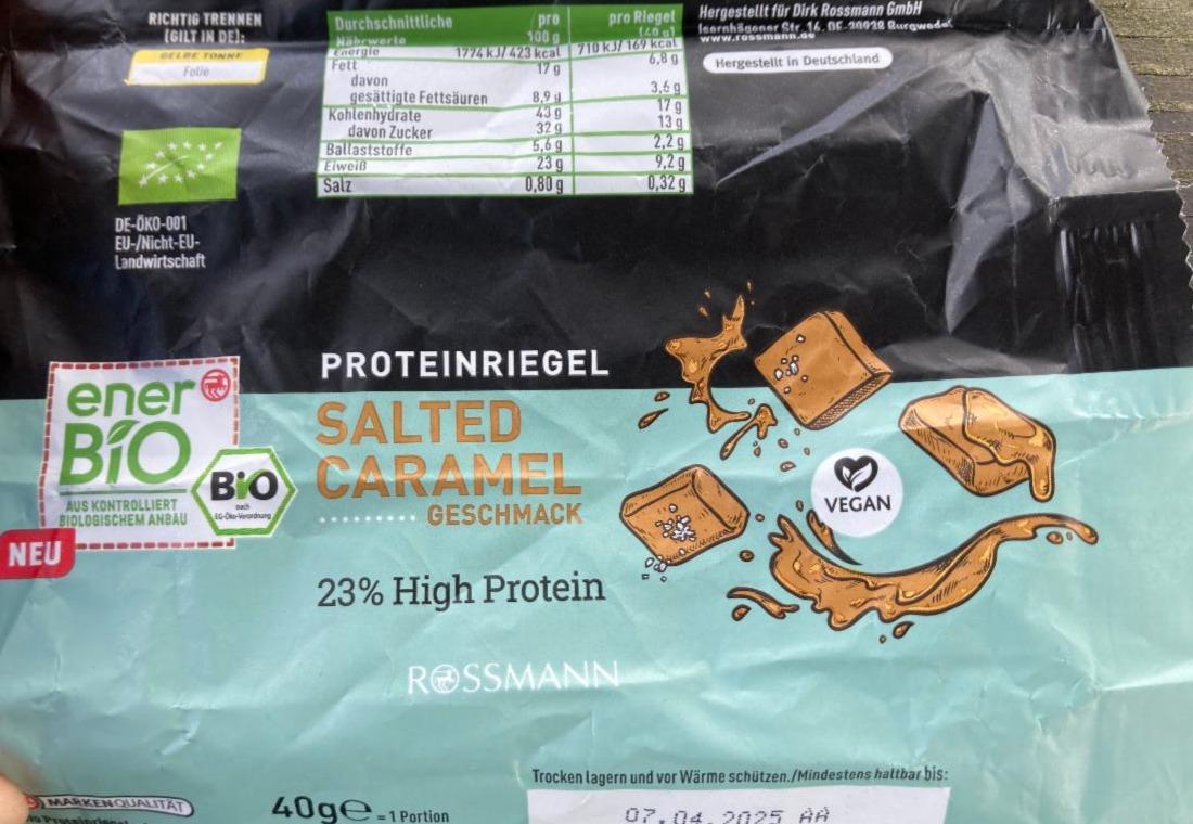 Fotografie - Salted caramel proteinriegel 23% high protein EnerBio