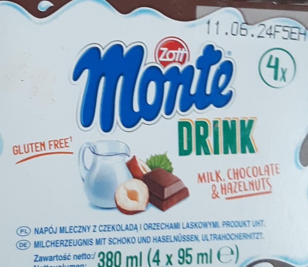 Fotografie - Monte drink milk chocolate & hazelnuts Zott