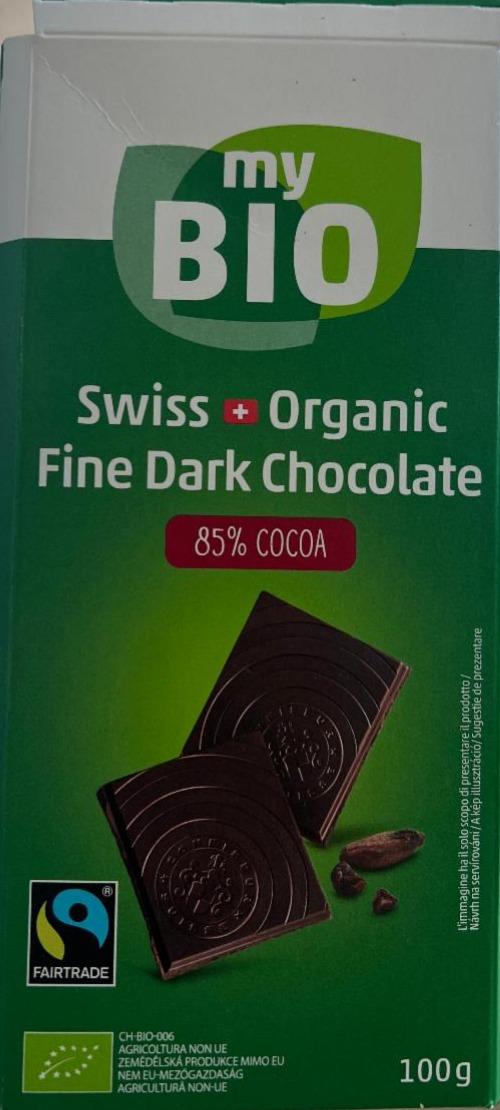 Fotografie - Swiss organic fine dark chocolate 85% cocoa My Bio