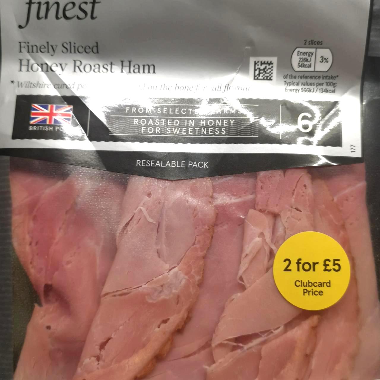 Fotografie - Finely sliced honey roast ham Tesco finest