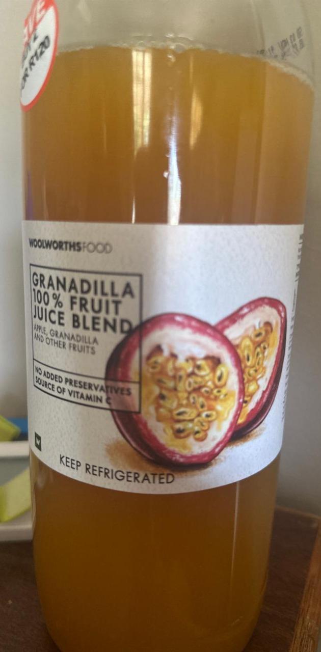 Fotografie - Granadilla 100% fruit juice blend Woolworths food