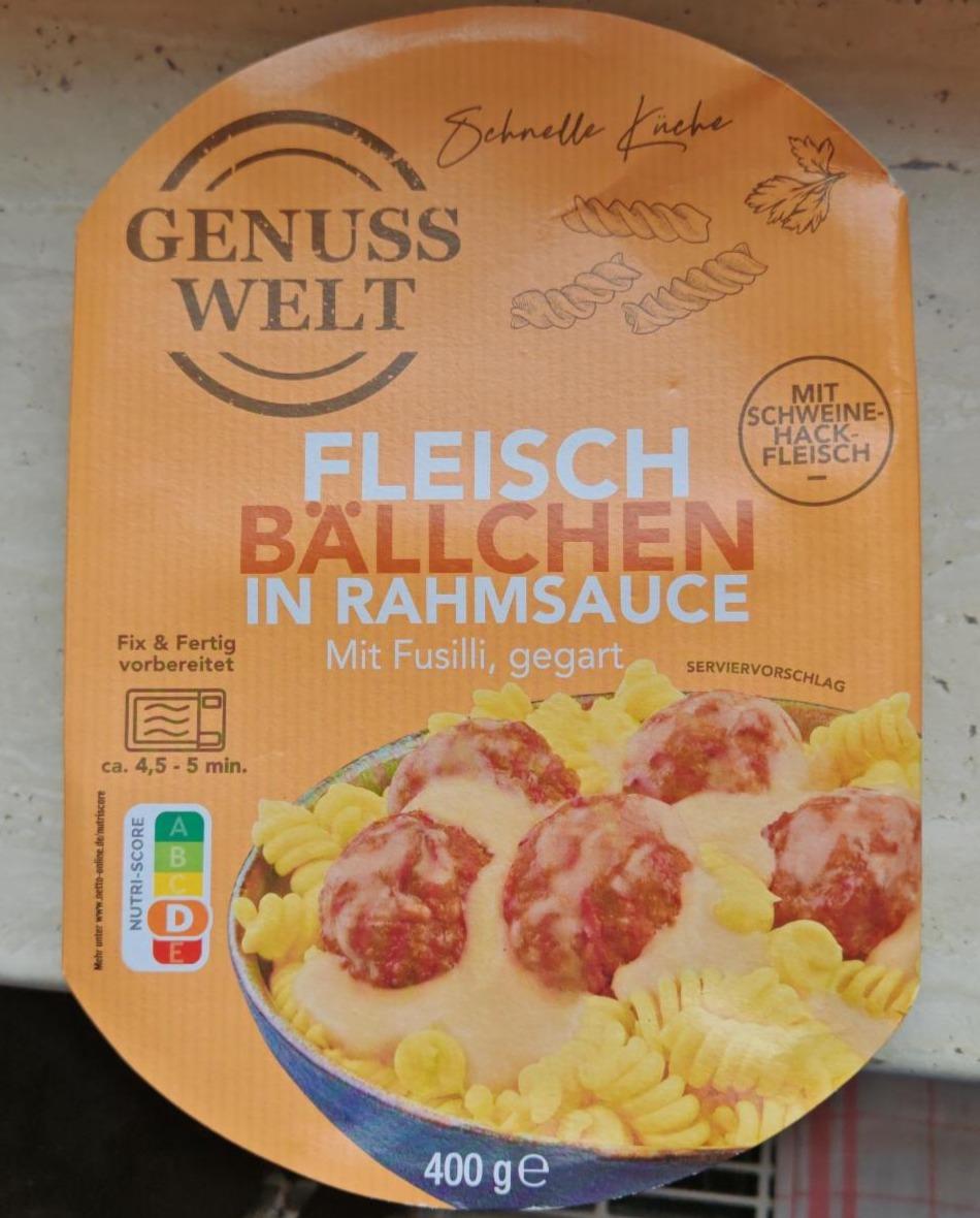 Fotografie - Fleisch bällchen in rahmsauce mit fusilli Genuss Welt