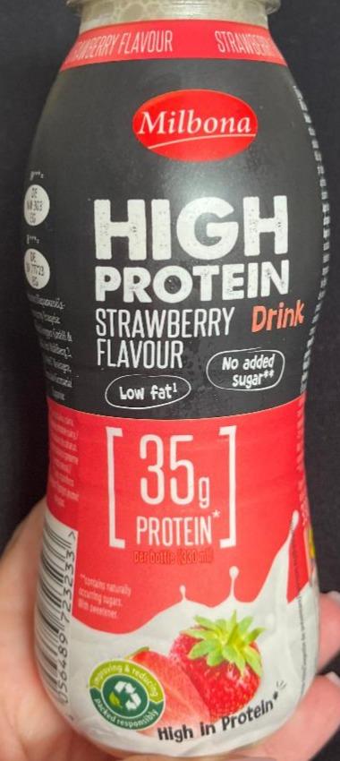 Fotografie - High protein drink strawberry flavour Milbona