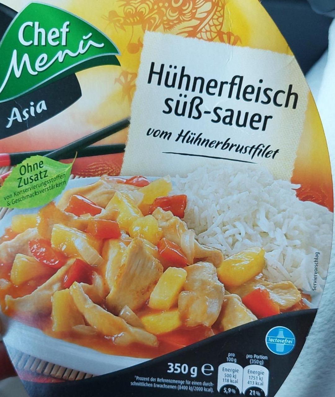 Fotografie - Hühnerfleisch süß-sauer asia Chef Menu