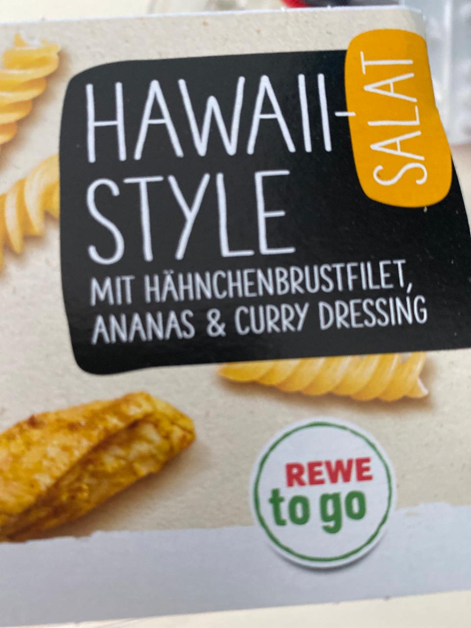 Fotografie - Hawaii style salat mit hähnchenbrustfilet, ananas & curry dressing Rewe to go