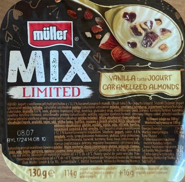 Fotografie - Mix limeted vanilla taste jogurt caramelized almonds Müller