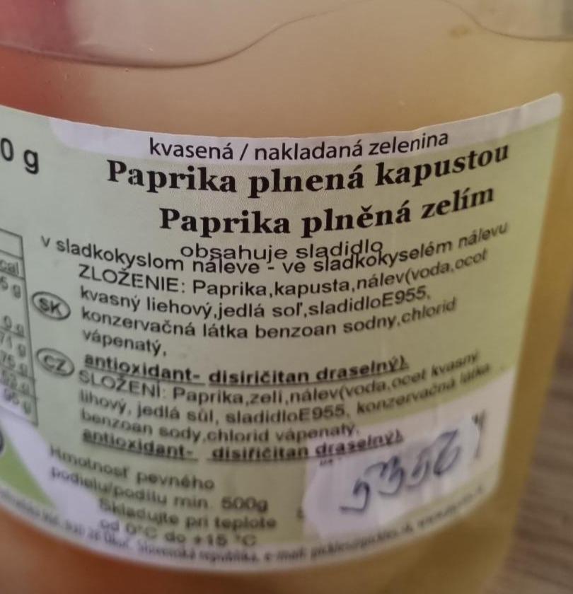 Fotografie - Paprika plněná zelím Pickles