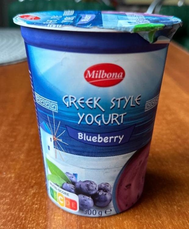 Fotografie - Greek style yogurt blueberry Milbona