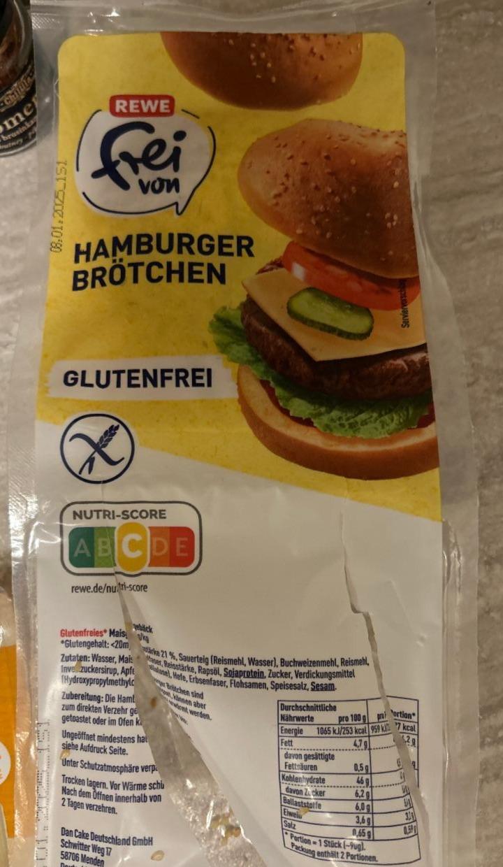 Fotografie - Hamburger brötchen glutenfrei Rewe frei von