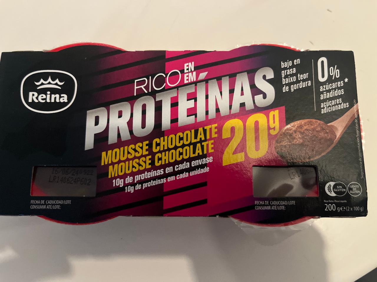Fotografie - Mousse chocolate rico en proteínas Reina