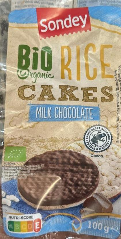 Fotografie - Bio organic rice cakes milk chocolate Sondey