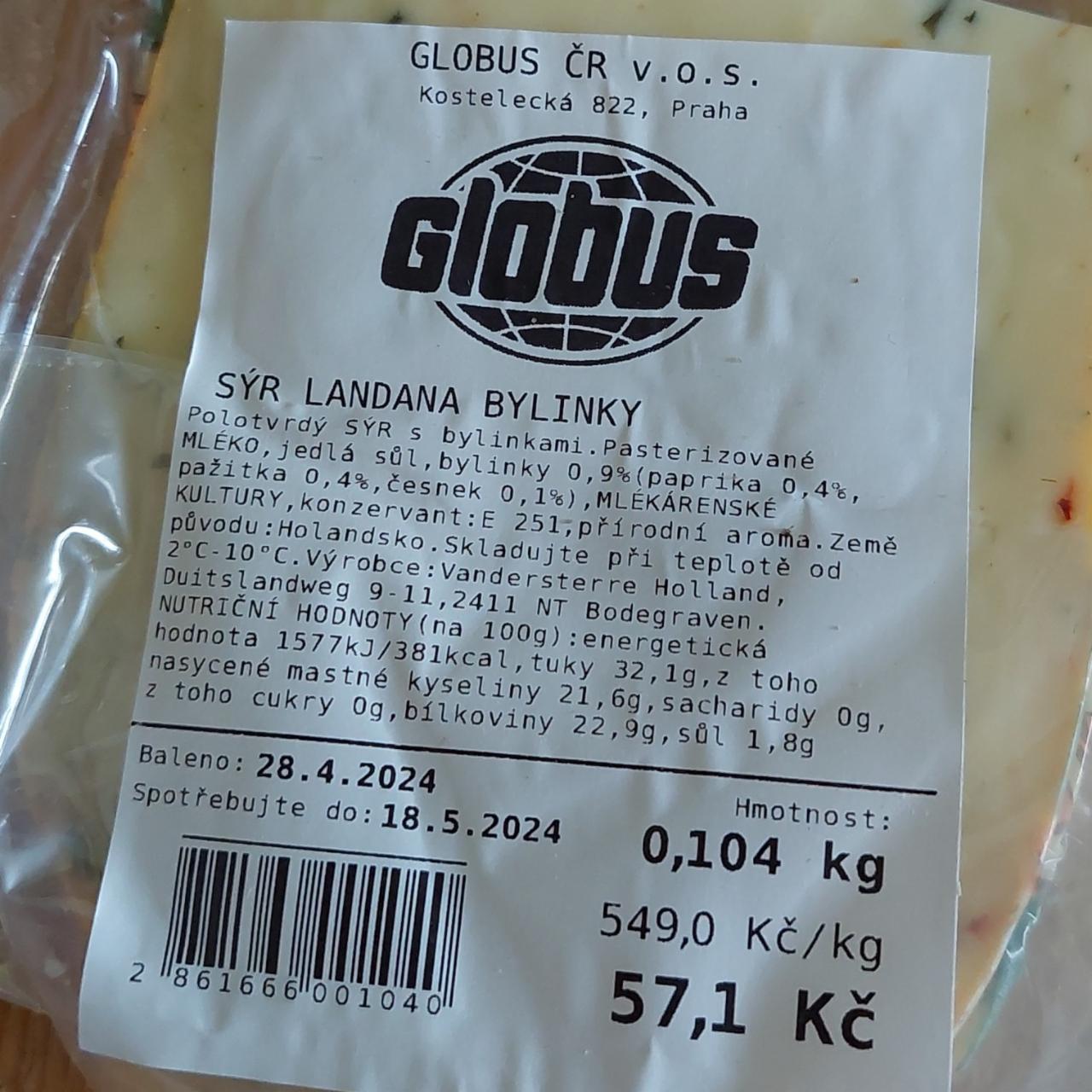 Fotografie - Sýr Landana bylinky Globus