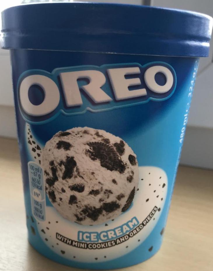 Ice Cream With Mini Cookies And Oreo Pieces Oreo Kalorie Kj A Nutriční Hodnoty 