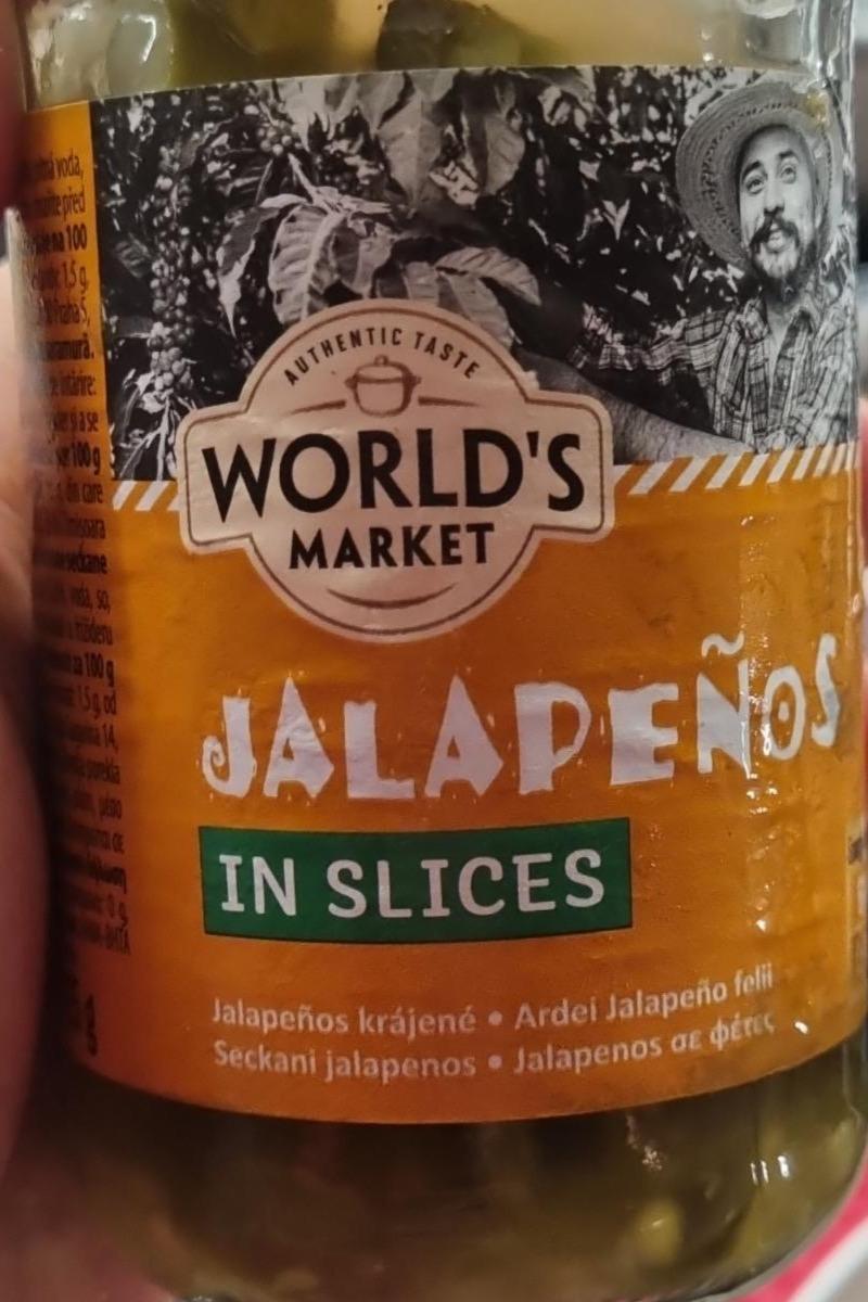 Fotografie - Jalapeňos in slices World's market