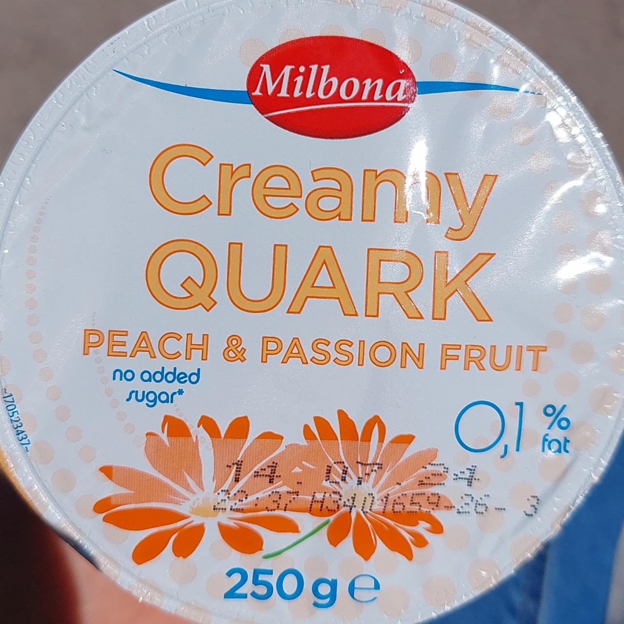 Fotografie - Creamy quark peach & passion fruit Milbona