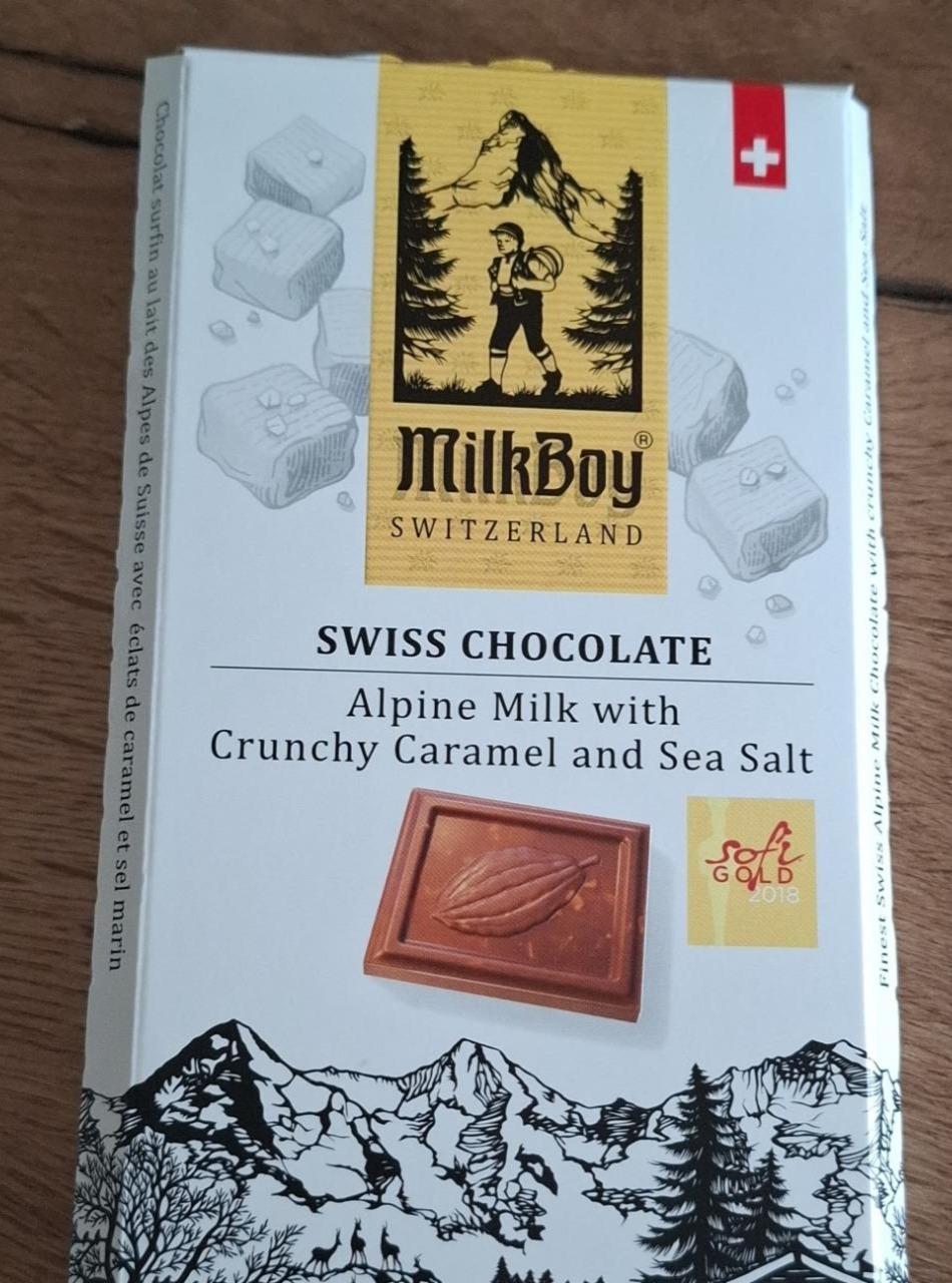 Fotografie - Alpine milk chocolate crunchy caramel and sea salt MilkBoy