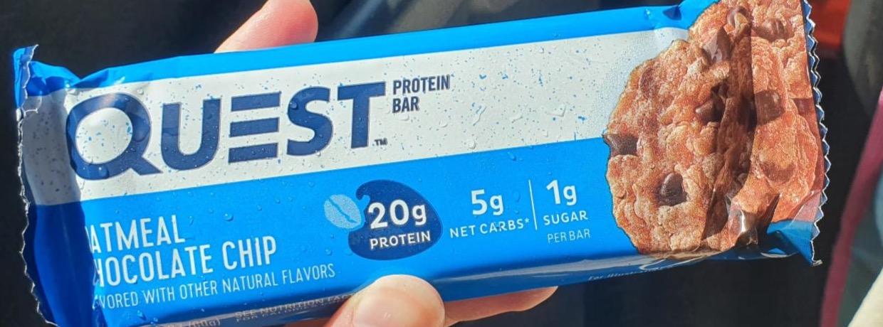 Fotografie - Oatmeal chocolate chip protein bar Quest