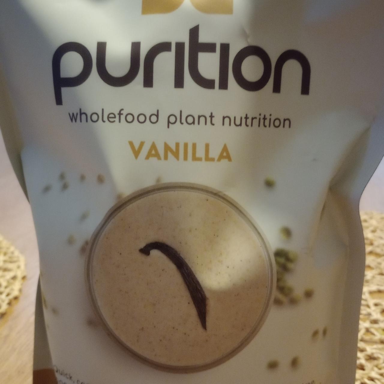 Fotografie - Wholefood plant nutrition vanilla vegan Purition