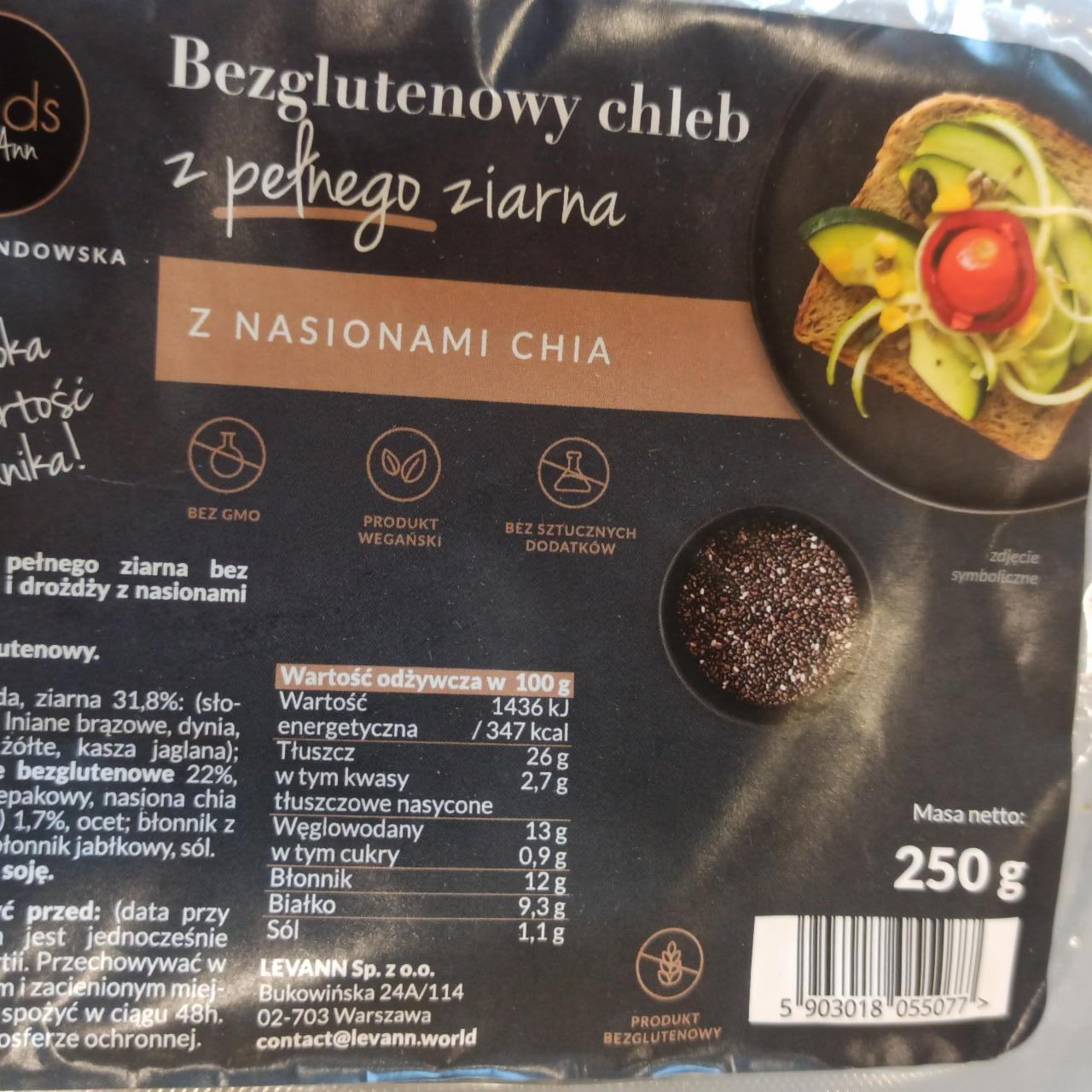 Fotografie - Bezglutenowy chleb z pełnego ziarna z nasionami chia Foods by Ann