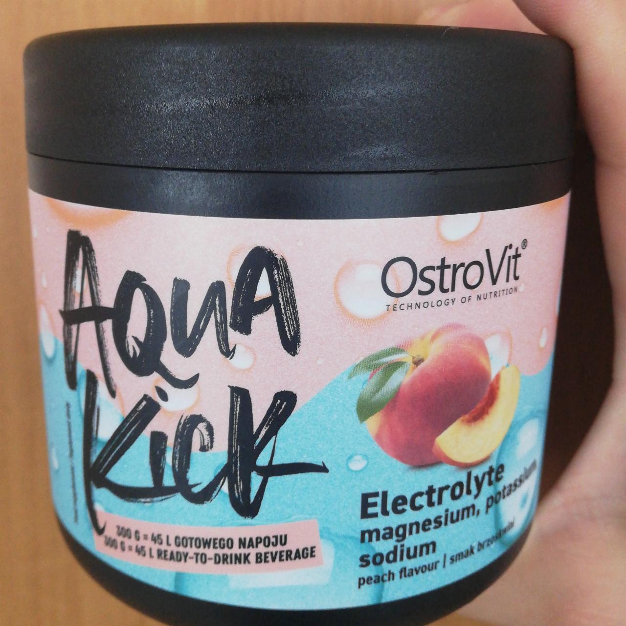 Fotografie - Aqua kick electrolyte magnesium potassium sodium peach flavour OstroVit