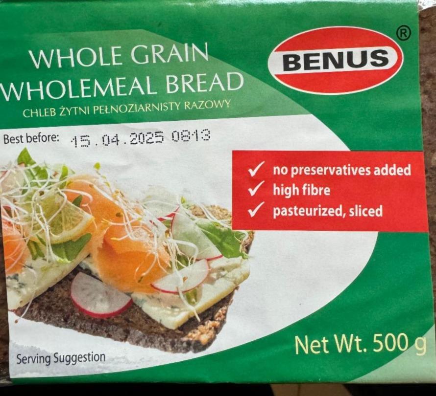 Fotografie - Whole grain wholemeal bread Benus