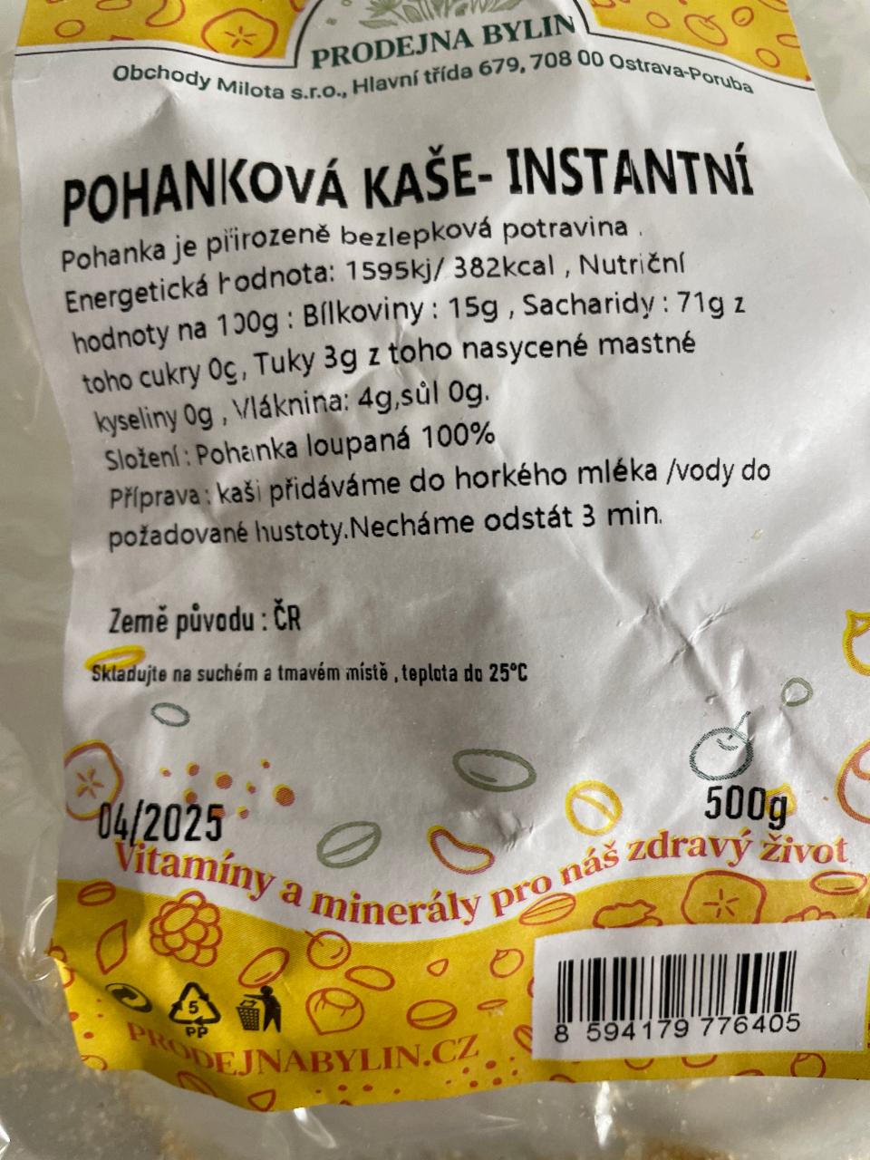 Fotografie - Pohanková kaše-instantní ProdejnaBylin.cz