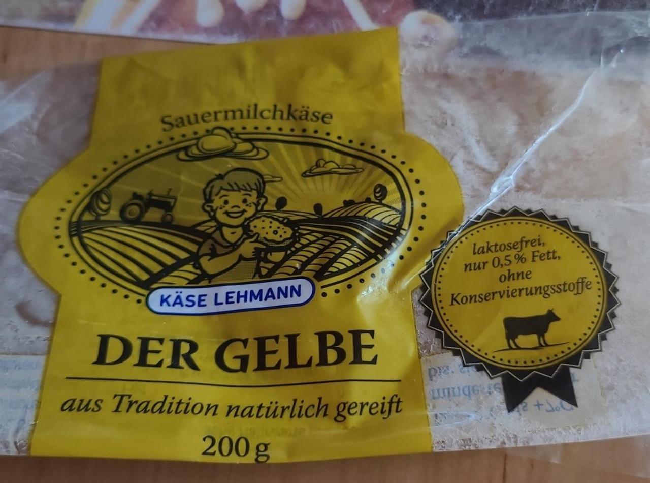 Fotografie - Sauermilchkäse der gelbe laktosefrei Käse Lehmann
