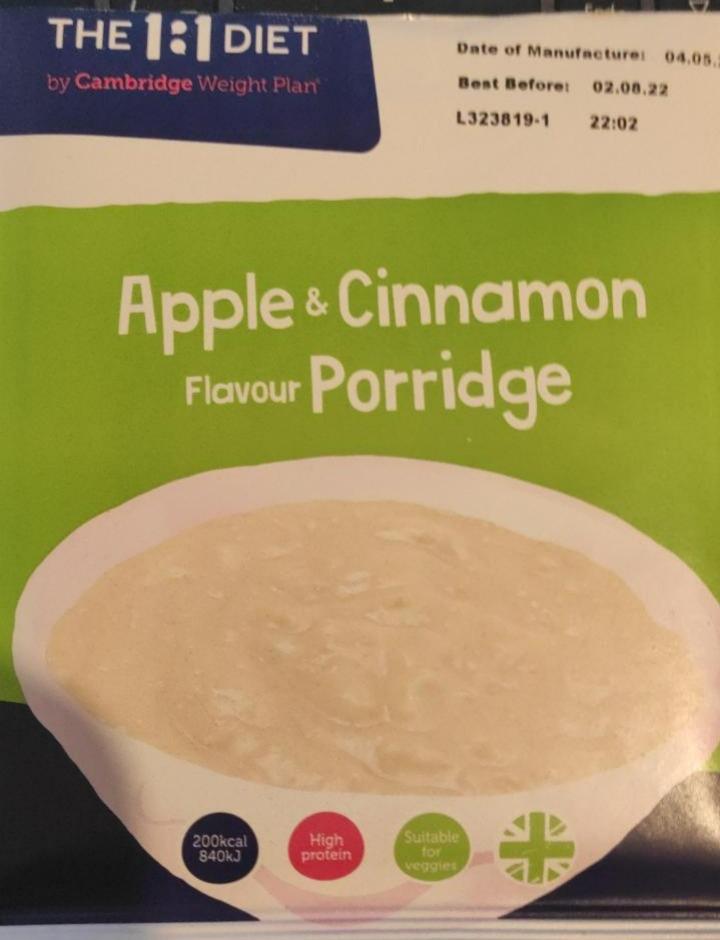 Fotografie - Apple & cinnamon flavour porridge The 1:1 Diet