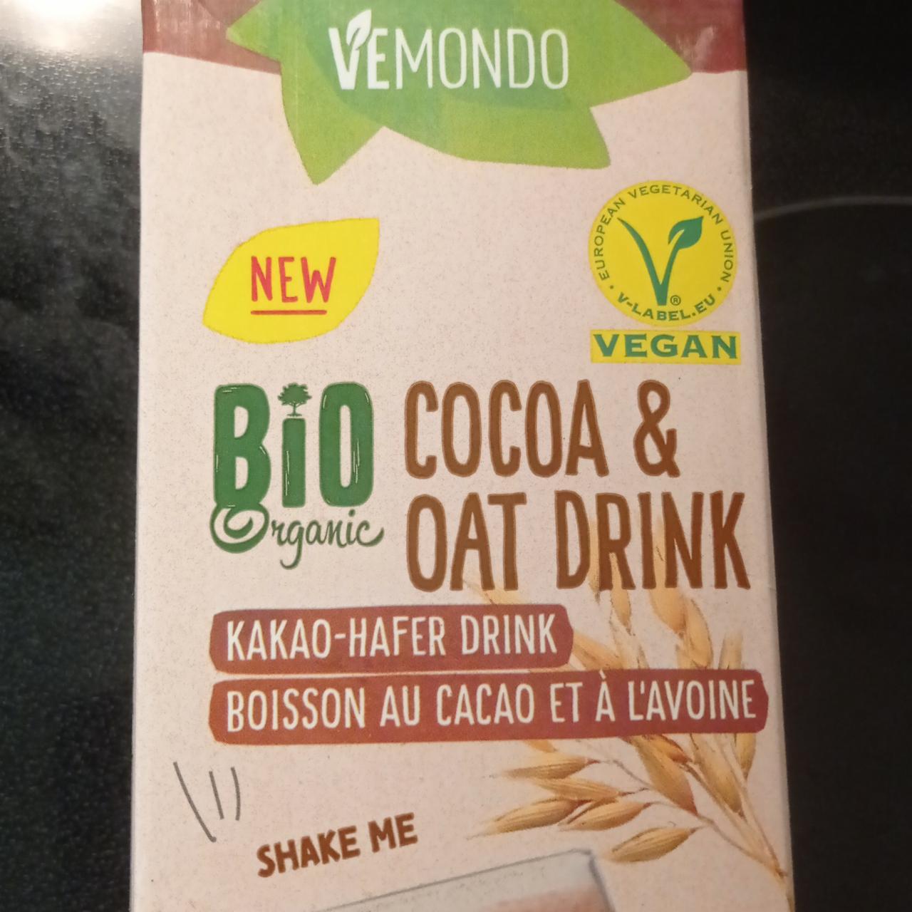 Bio Kakao Hafer Vemondo hodnoty - kJ kalorie, a nutriční