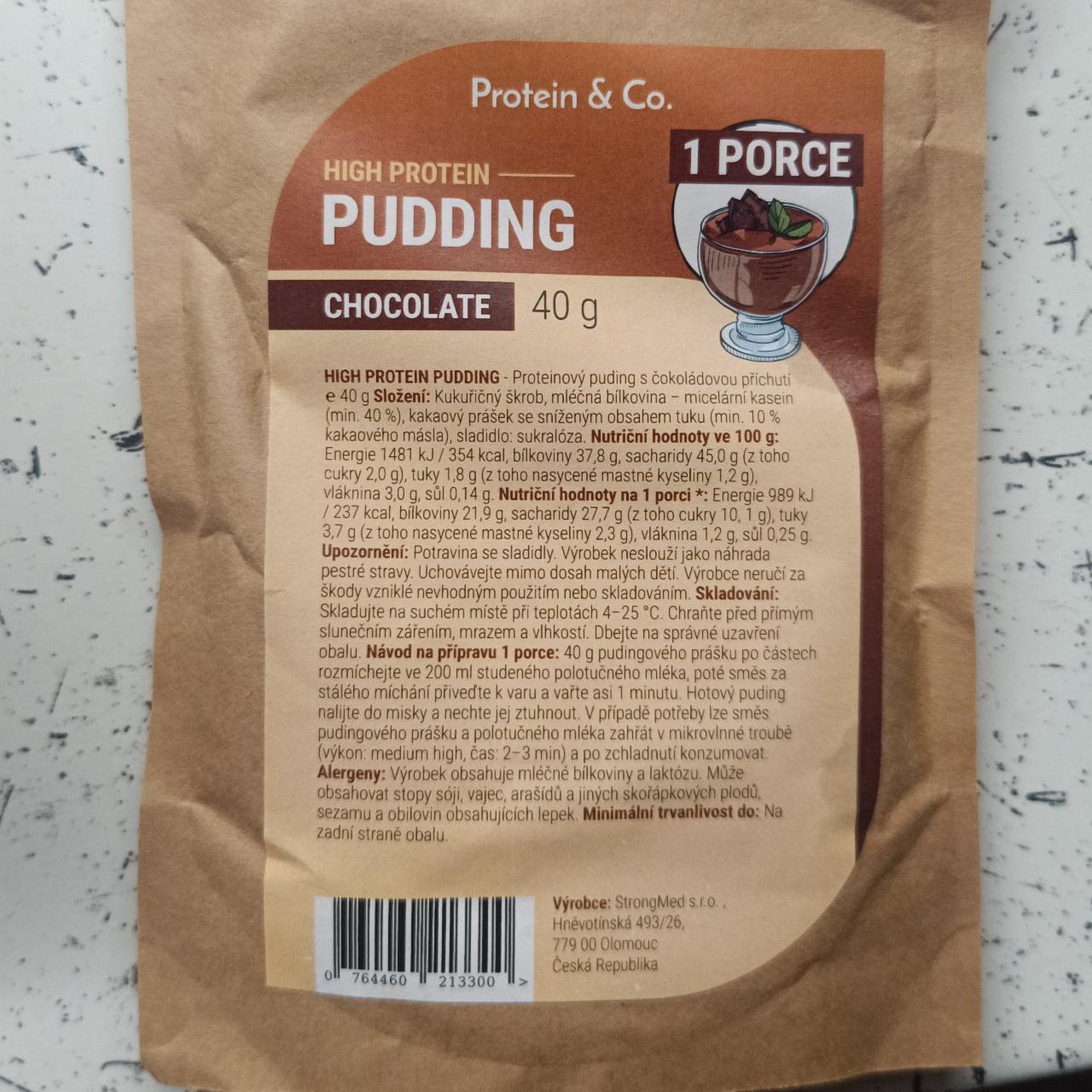 Fotografie - High protein pudding Chocolate Protein & Co.