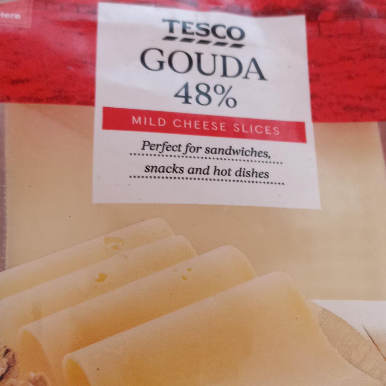 Fotografie - Gouda 48% mild cheese slices Tesco