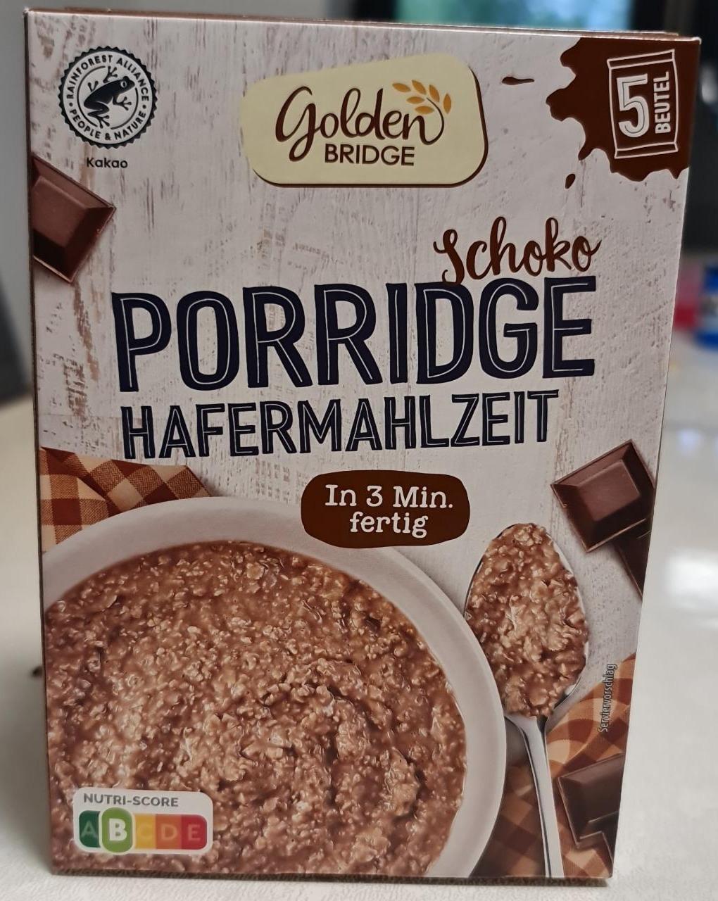 Fotografie - Schoko Porridge Hafermahlzeiten Golden Bridge