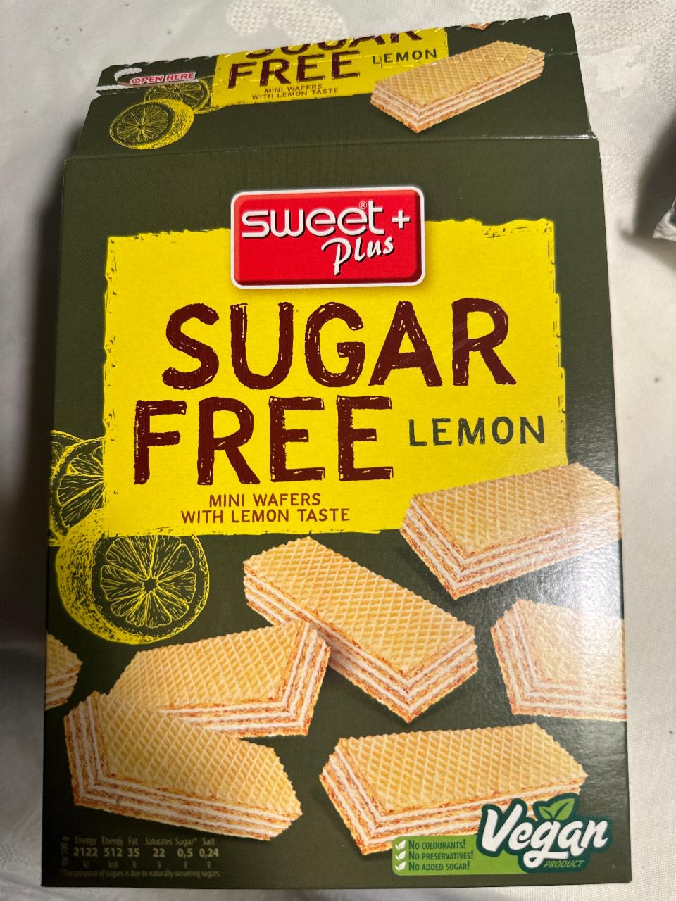 Fotografie - Sugar free Wafer with Lemon Sweet+Plus