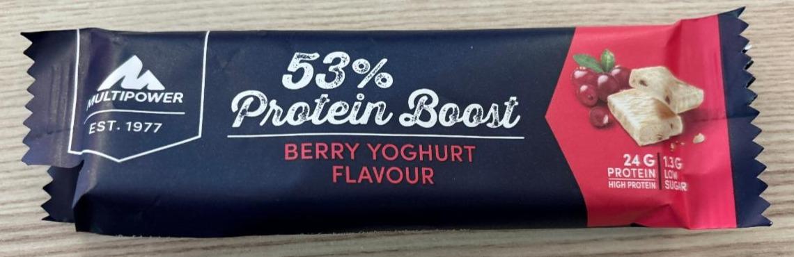 Fotografie - 53% protein boost berry yoghurt flavour Multipower