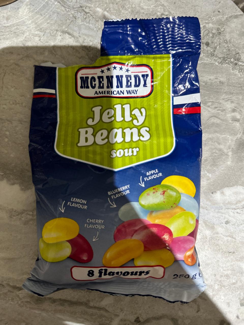 Jelly beans sour McEnnedy - kalorie, kJ a nutriční hodnoty