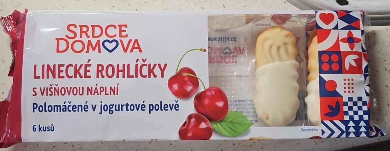 Fotografie - Linecké rohlíčky s višňovou náplní polomáčené v jogurtové polevě Srdce domova