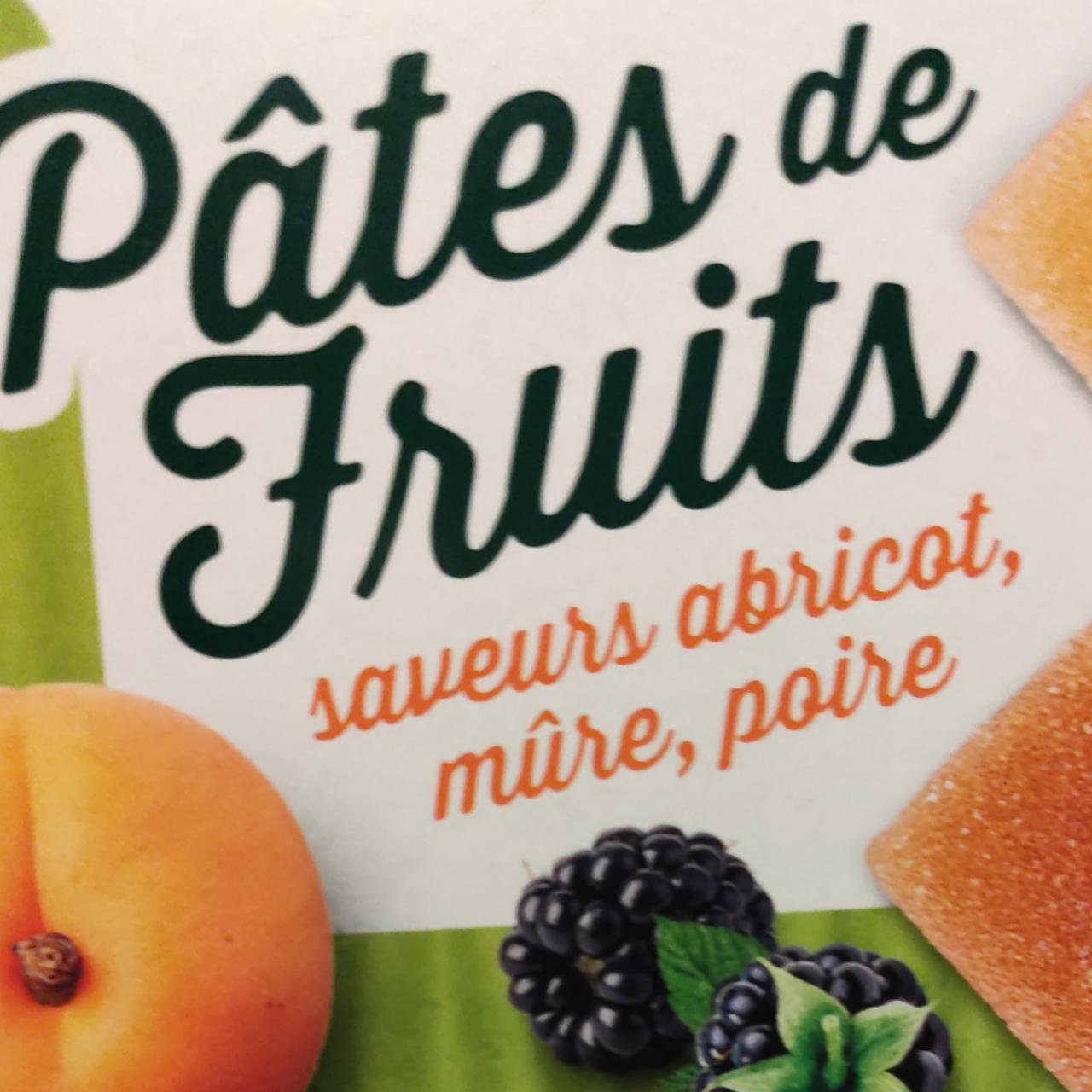 Fotografie - Pâtes de fruits saveurs abricot, mûre, poire Auchan