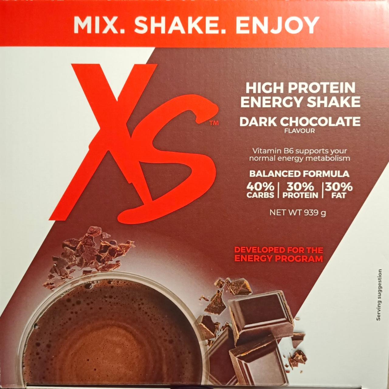 Fotografie - High protein energy shake dark chocolate Mix.Shake.Enjoy