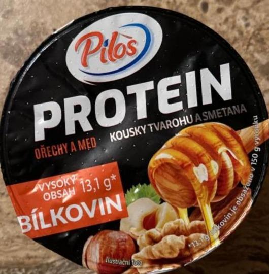 Fotografie - Protein ořechy a med kousky tvarohu a smetana Pilos