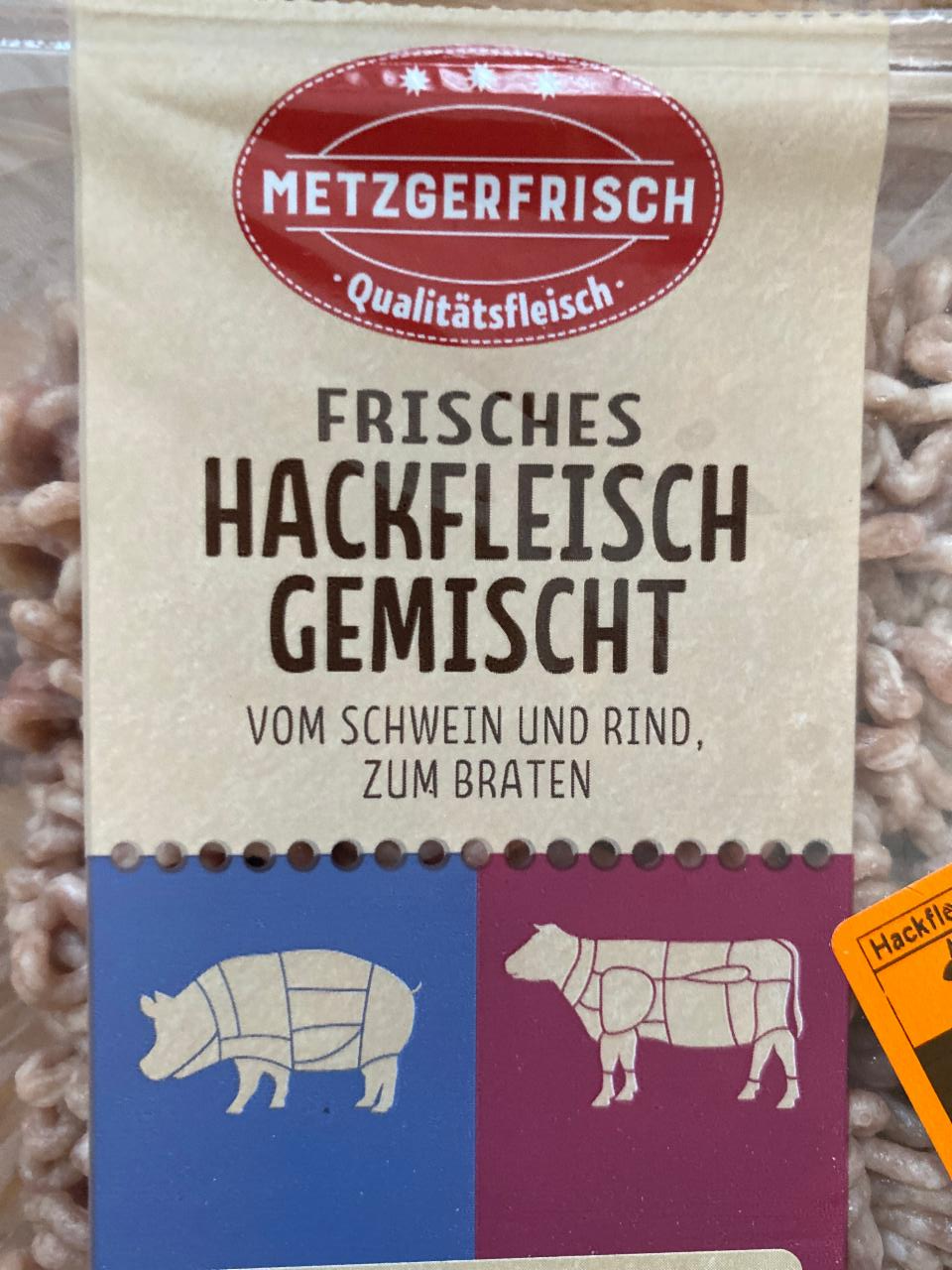Frisches Hackfleisch Gemischt vom Schwein und Rind zum braten Metzgerfrisch  - kalorie, kJ a nutriční hodnoty