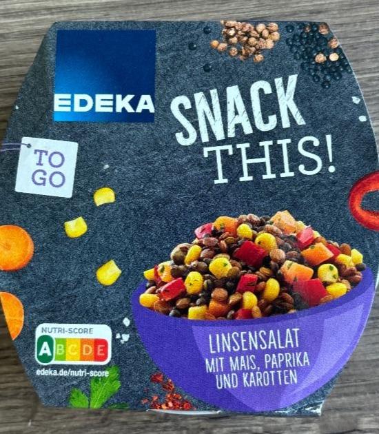 Fotografie - Snack this! linsensalat mit mais, paprika und karotten Edeka